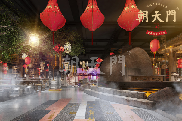 你在朝天門火鍋加盟店吃火鍋，談笑風(fēng)生