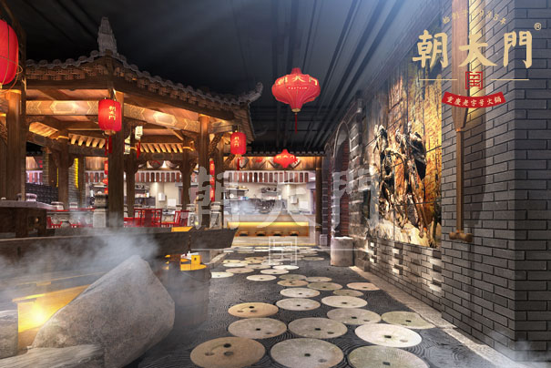 你在朝天門火鍋加盟店吃火鍋，談笑風(fēng)生